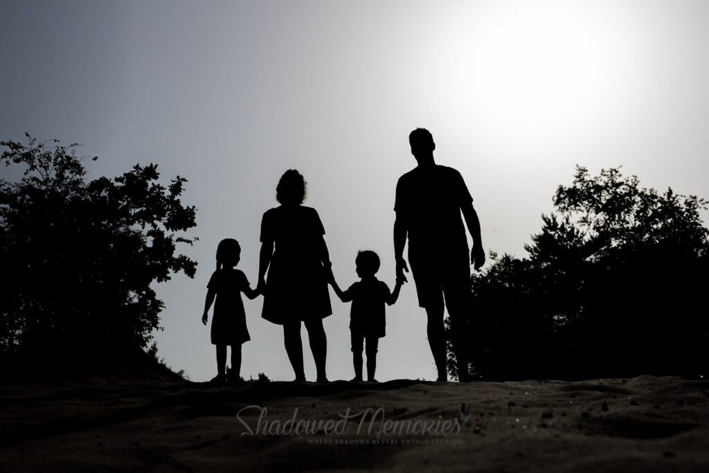 Shadowed Memories family photo with lost baby Miscarriage or stillbirth family photo changes by Dasja Dijkstra from the Netherlands Schaduwfoto