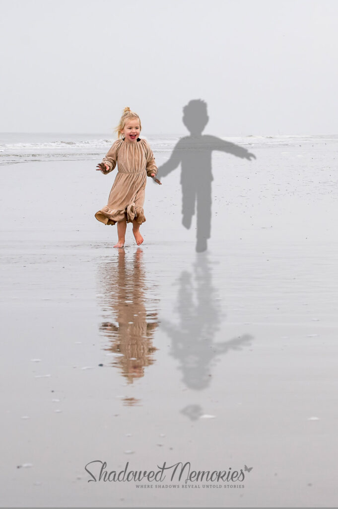 Shadowed Memories family photo with lost baby Miscarriage or stillbirth family photo changes by Dasja Dijkstra from the Netherlands Schaduwfoto